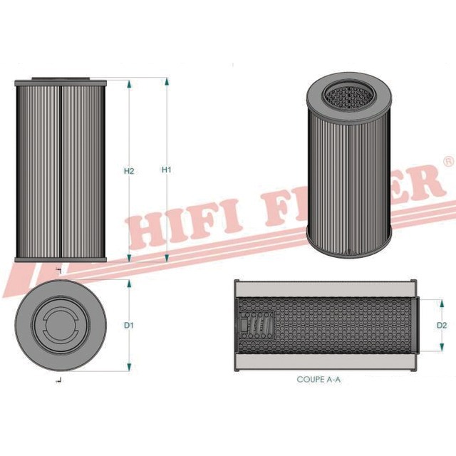 Filtre Hydraulique SH 62077 Hifi Filter référence fournisseur HIFSH62077